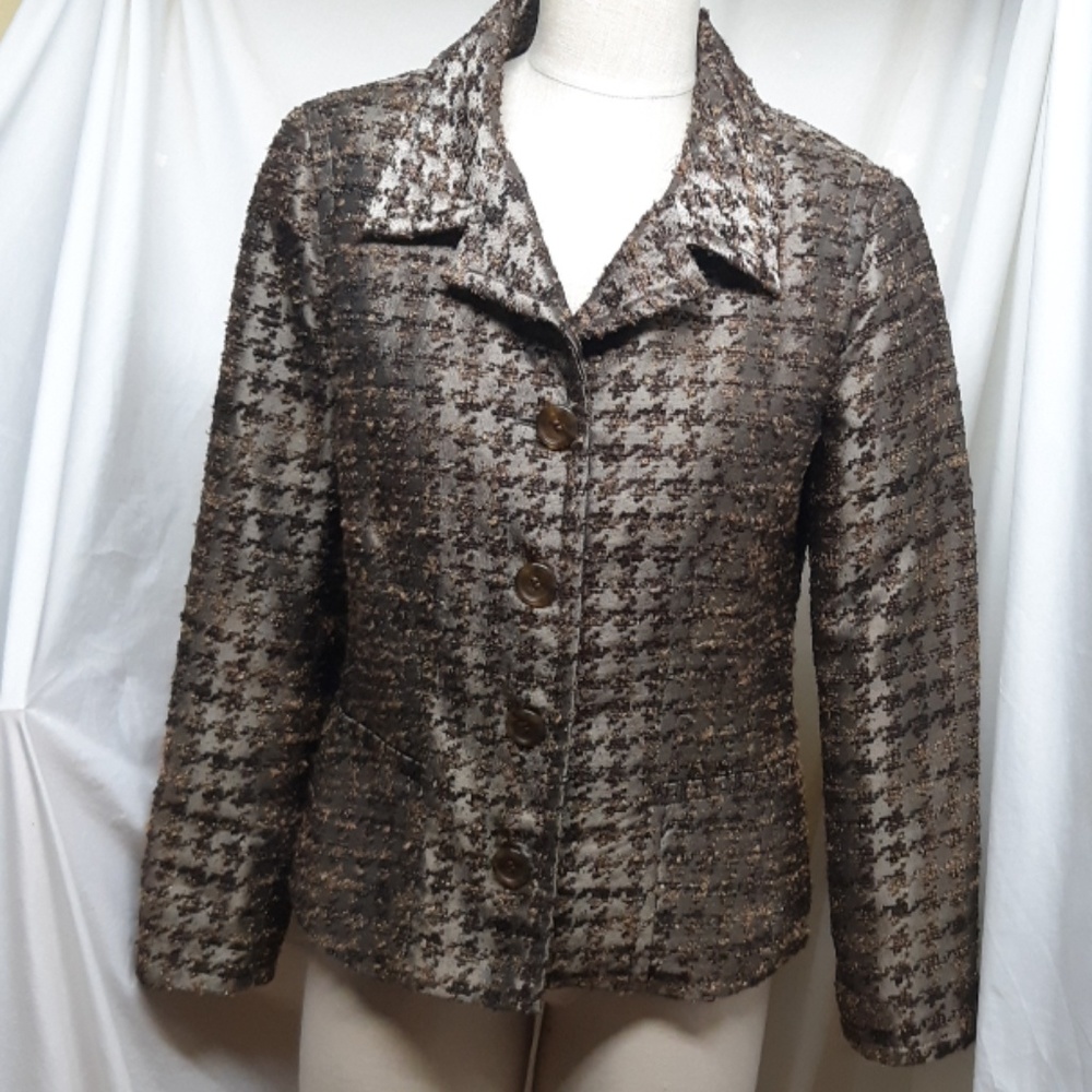 Chico's Women's Taupe/Gold Jacket